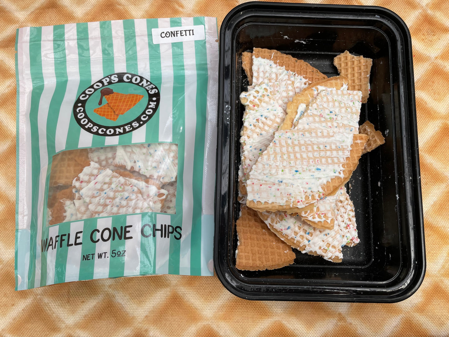 Coop’s Cones CONFETTI waffle cone chips